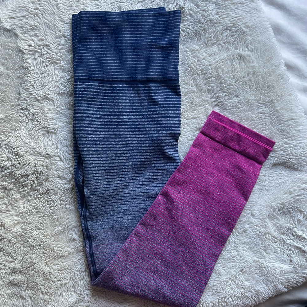 Ryka blue pink ombre seamless leggings